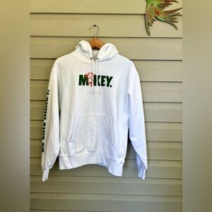 BE LIKE MIKEY Champion hoodie white green buffalo sz M EUC Mike Michael Jordan M